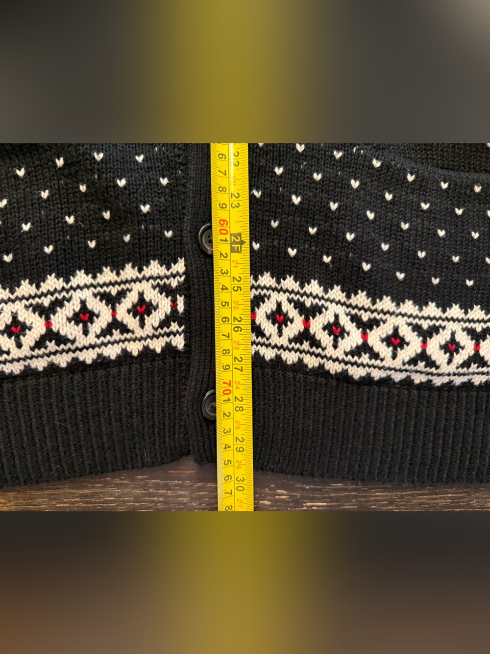 Polo Ralph Lauren Men's XL Black Fair Isle Snowflake Cardigan - Picture 4 of 10